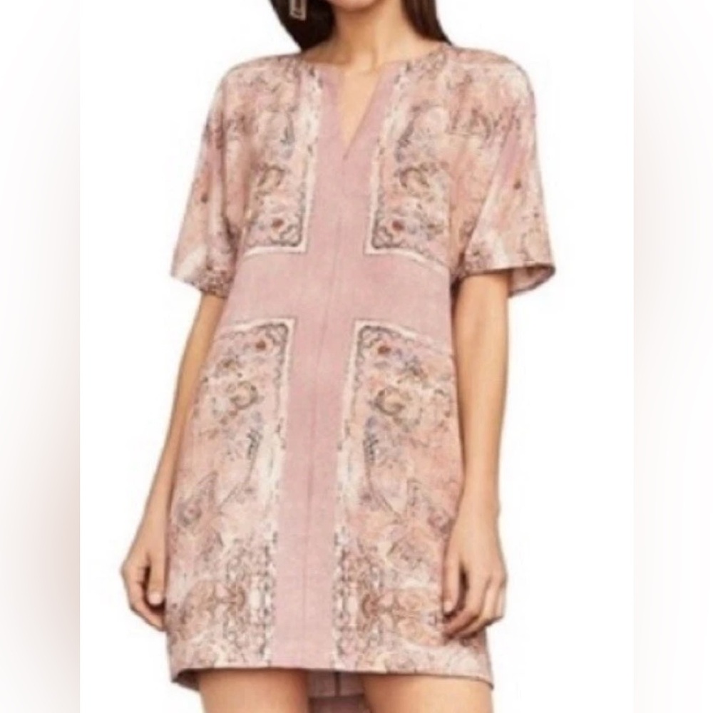 BCBGMaxAzria Blush Harlan Shift Mini Dress.